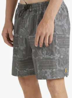 Mens Quiksilver Elastic Waist|Waterman Longboard Volley 17