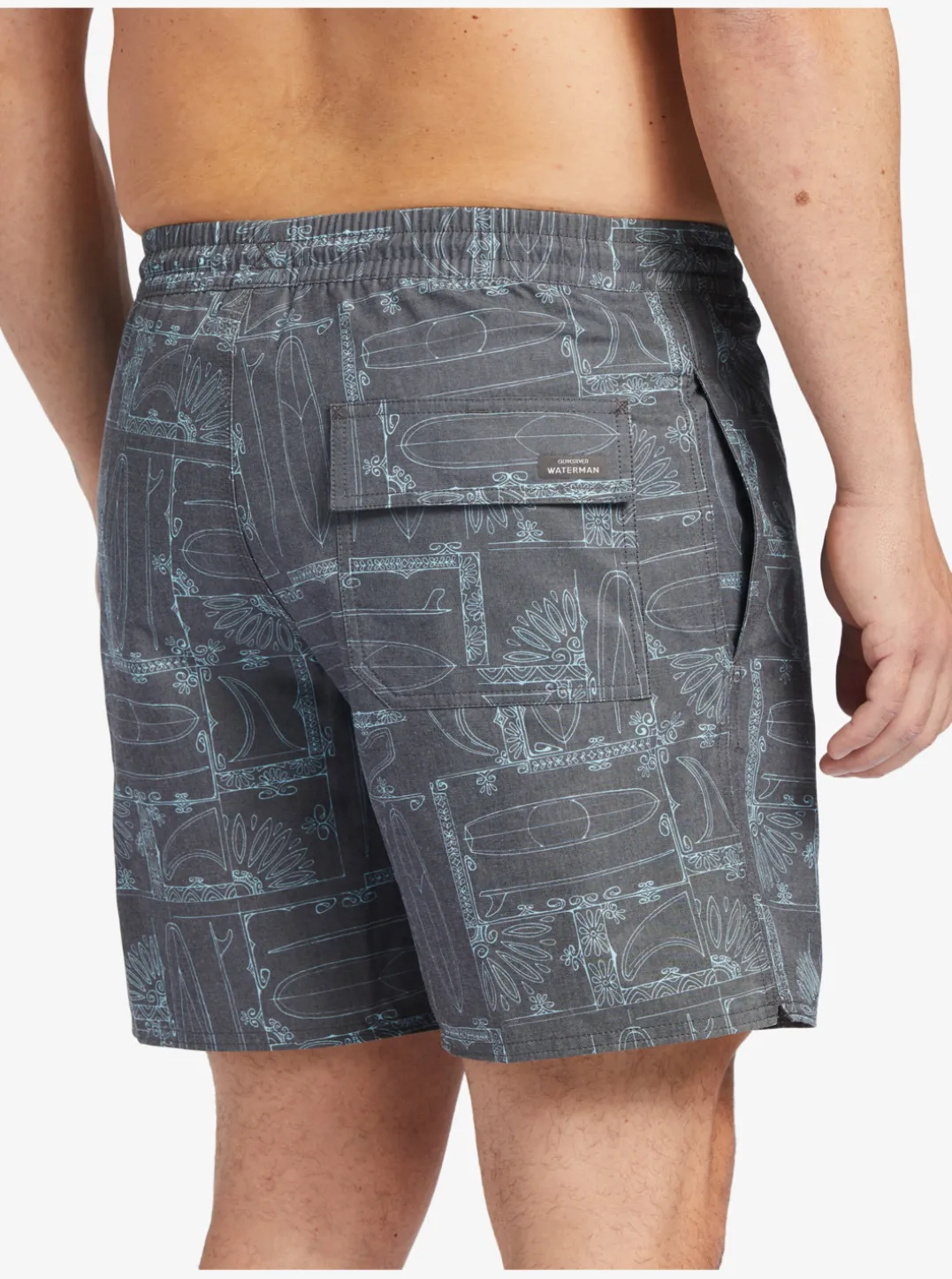 Mens Quiksilver Elastic Waist|Waterman Longboard Volley 17" Elastic Waist Shorts