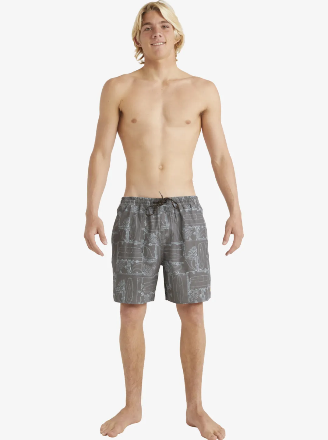 Mens Quiksilver Elastic Waist|Waterman Longboard Volley 17" Elastic Waist Shorts
