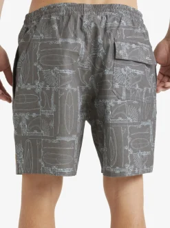 Mens Quiksilver Elastic Waist|Waterman Longboard Volley 17