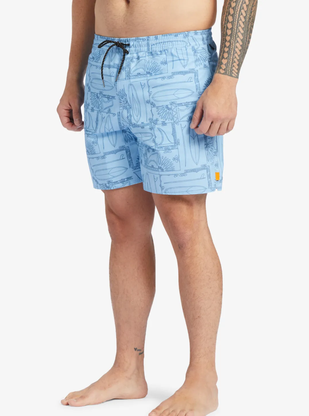 Mens Quiksilver Elastic Waist|Waterman Longboard Volley 17" Elastic Waist Shorts