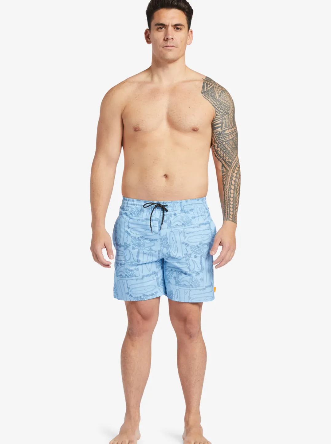Mens Quiksilver Elastic Waist|Waterman Longboard Volley 17" Elastic Waist Shorts