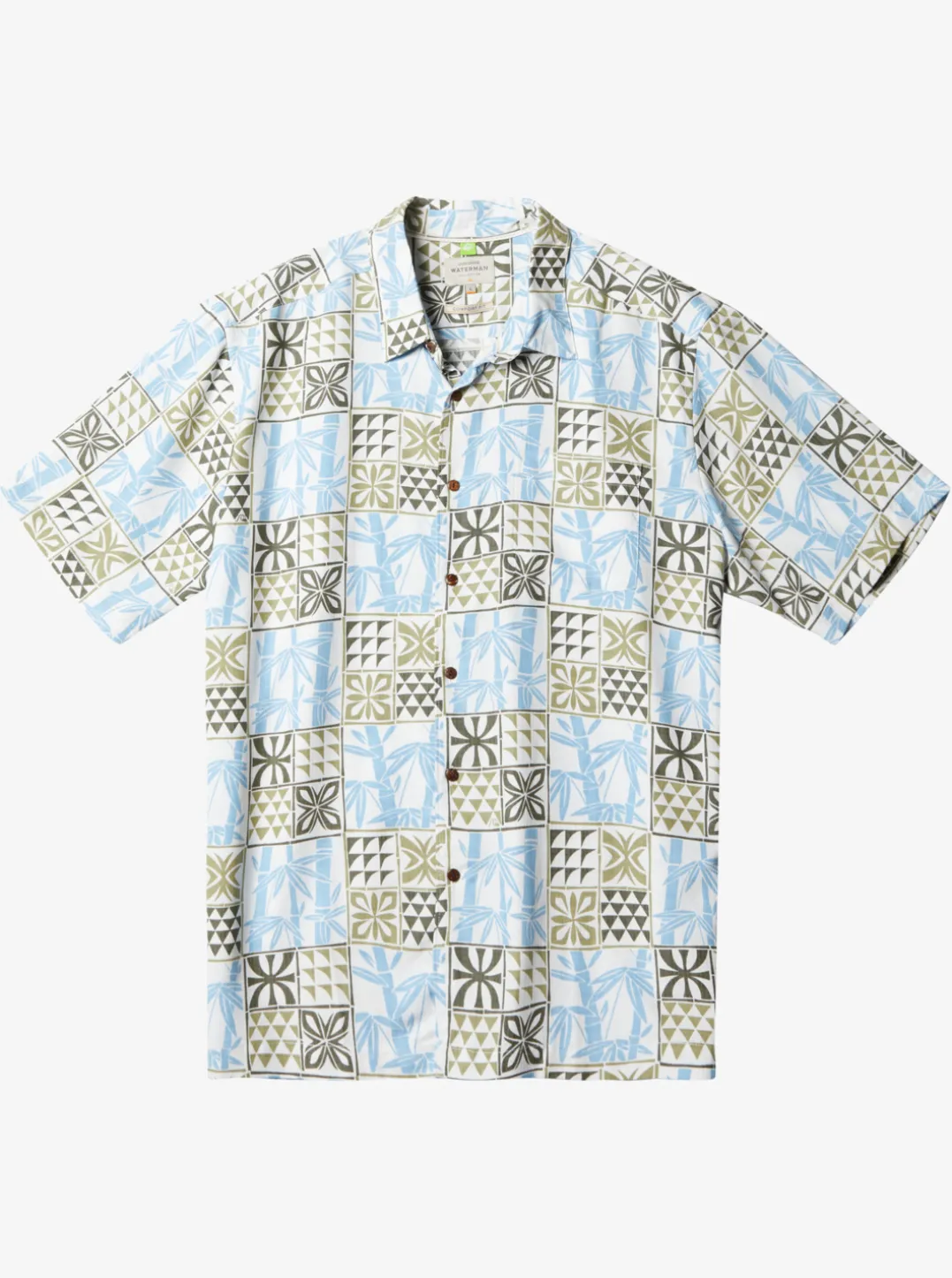 Mens Quiksilver Shirts & Polos|Waterman Plaid Flight Short Sleeve Shirt