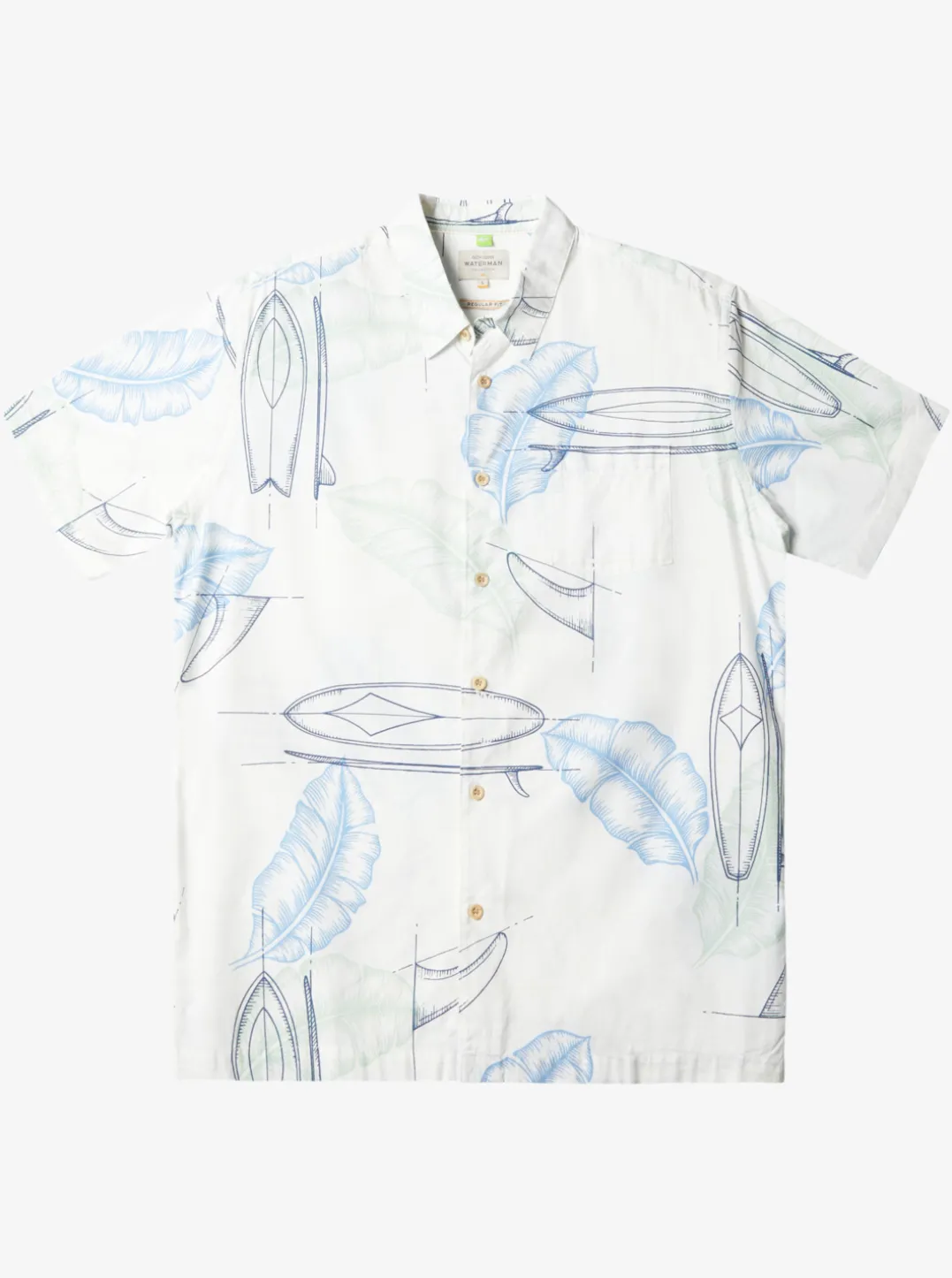 Mens Quiksilver Shirts & Polos|Waterman Right Point Short Sleeve Shirt