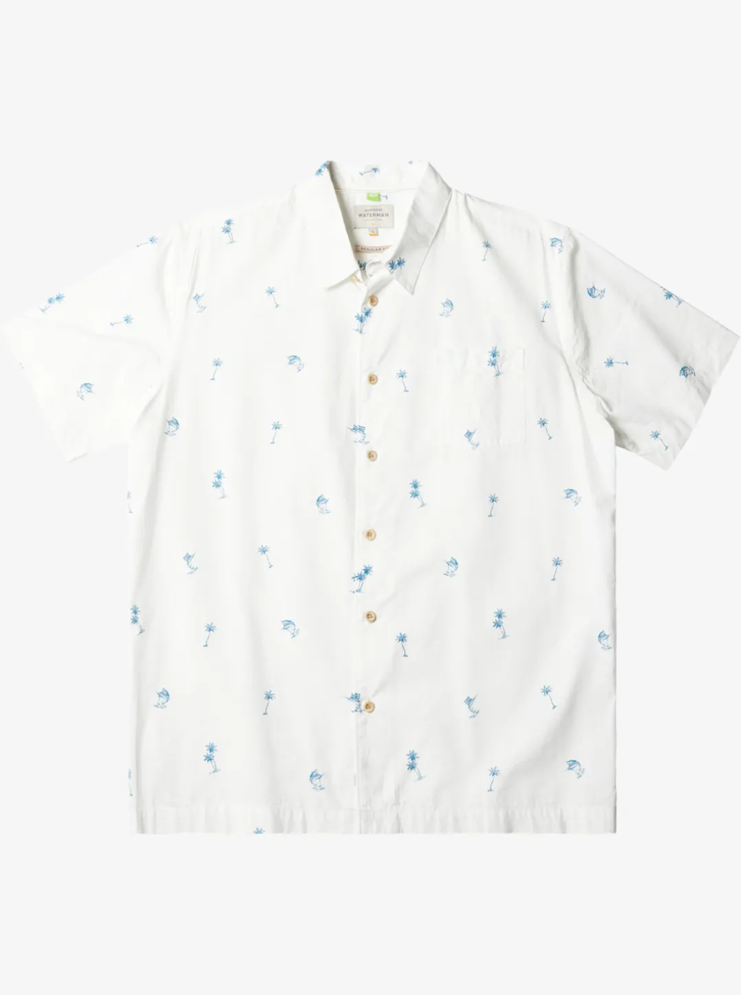 Mens Quiksilver Shirts & Polos|Waterman Sail Palm Short Sleeve Shirt