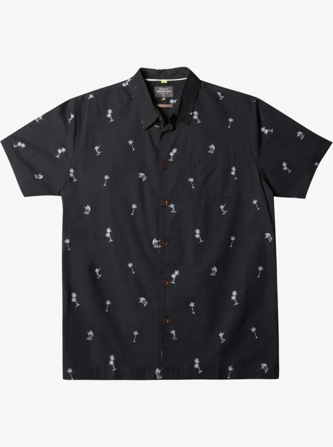 Mens Quiksilver Shirts & Polos|Waterman Sail Palm Short Sleeve Shirt