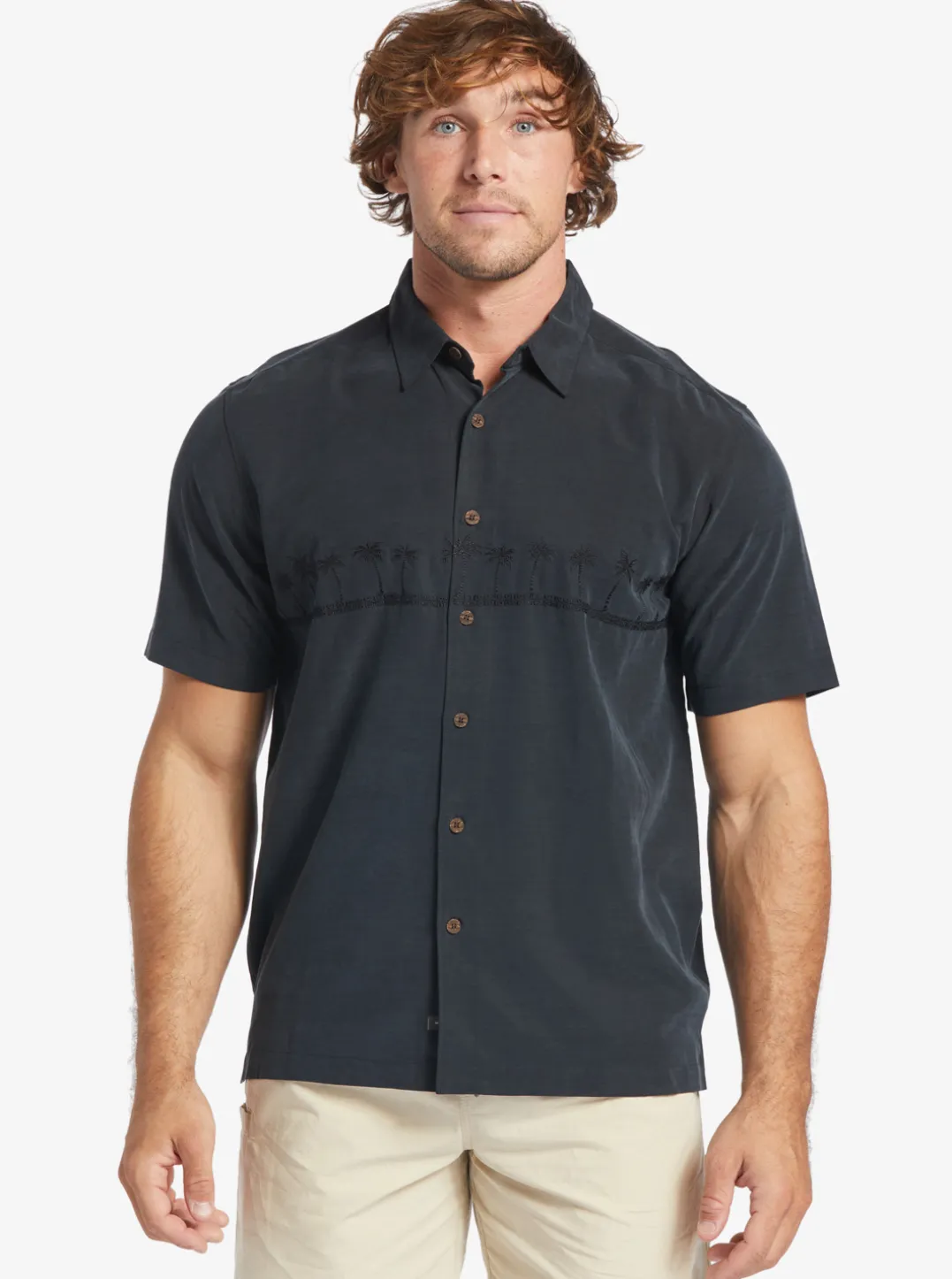 Mens Quiksilver Shirts & Polos|Waterman Tahiti Palms Premium Anti-Wrinkle Shirt