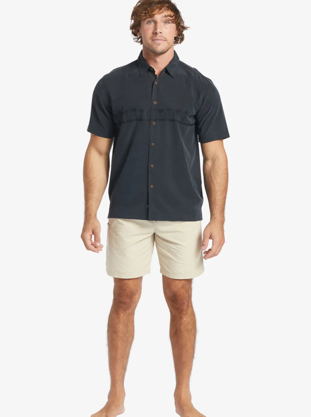 Mens Quiksilver Shirts & Polos|Waterman Tahiti Palms Premium Anti-Wrinkle Shirt