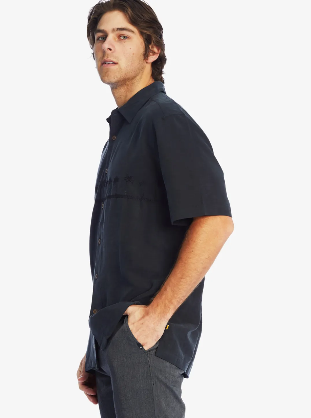 Mens Quiksilver Shirts & Polos|Waterman Tahiti Palms Premium Anti-Wrinkle Shirt