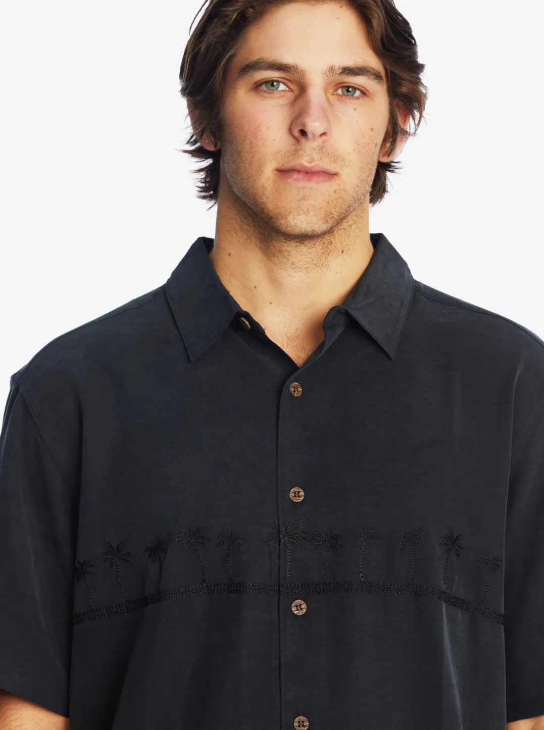 Mens Quiksilver Shirts & Polos|Waterman Tahiti Palms Premium Anti-Wrinkle Shirt