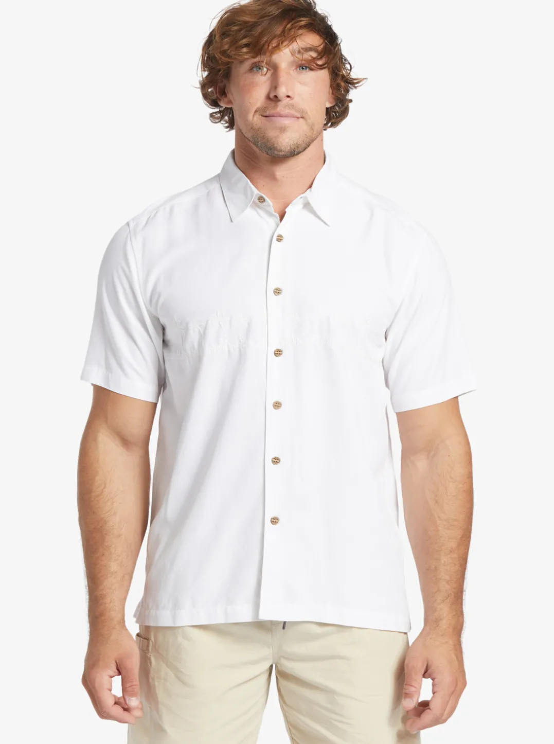 Mens Quiksilver Shirts & Polos|Waterman Tahiti Palms Premium Anti-Wrinkle Shirt