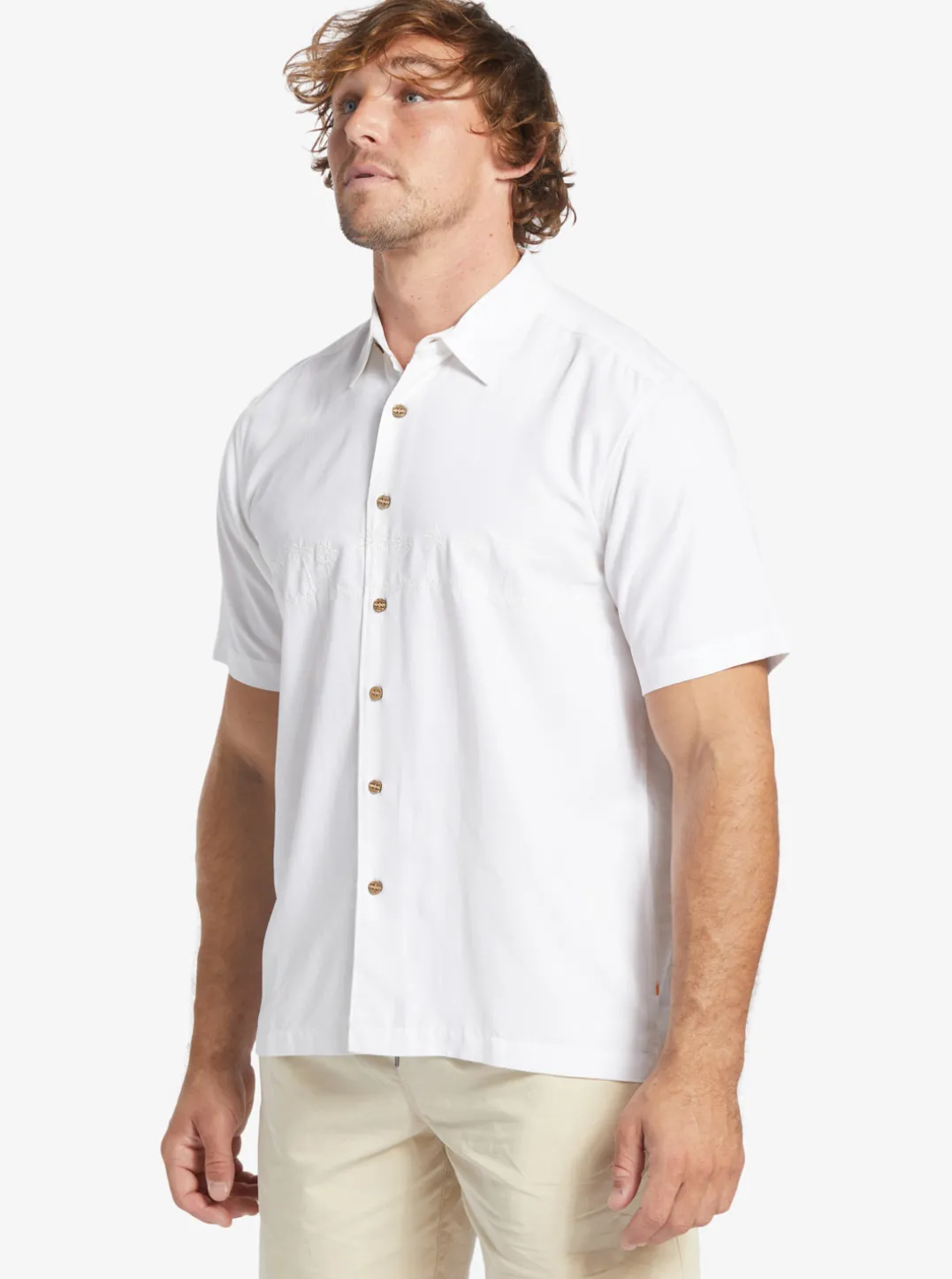 Mens Quiksilver Shirts & Polos|Waterman Tahiti Palms Premium Anti-Wrinkle Shirt