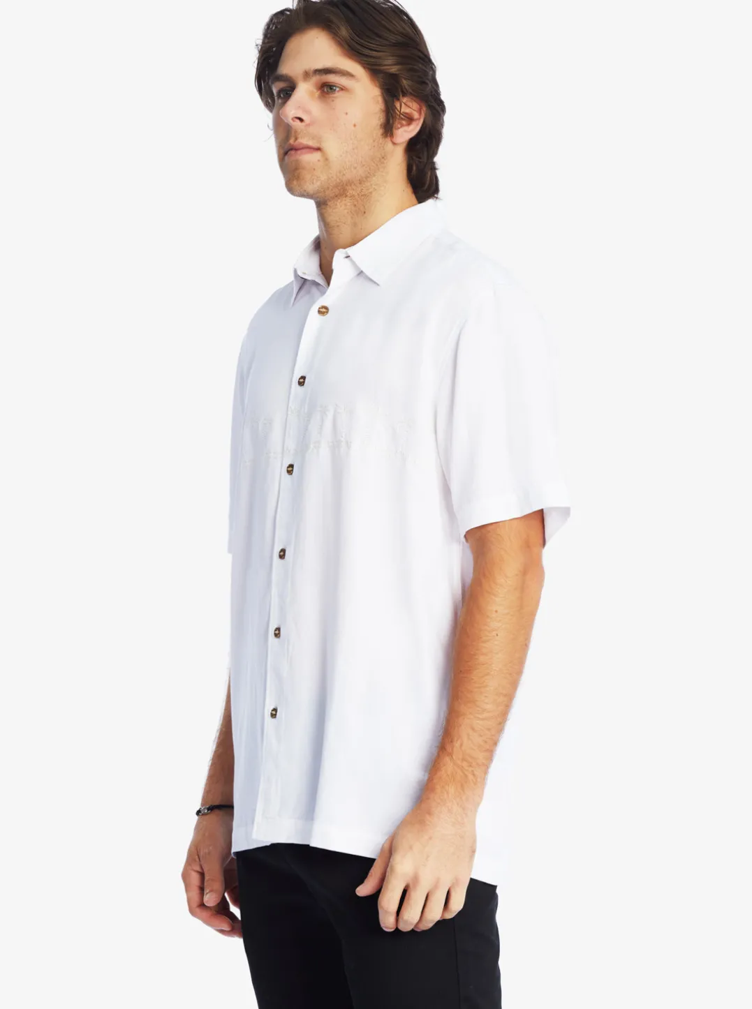 Mens Quiksilver Shirts & Polos|Waterman Tahiti Palms Premium Anti-Wrinkle Shirt